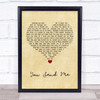 Sam Cooke You Send Me Vintage Heart Song Lyric Quote Music Print