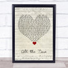 The Kooks All the Time Script Heart Song Lyric Quote Music Print