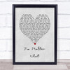 Boyzone No Matter What Grey Heart Song Lyric Quote Music Print