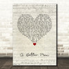 Thunder A Better Man Script Heart Song Lyric Quote Music Print