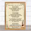 Michael Jackson She's Out Of My Life Song Lyric Vintage Quote Print