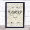 T. Rex Life's A Gas Script Heart Song Lyric Quote Music Print