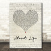 The Crusaders & Randy Crawford Street Life Script Heart Song Lyric Quote Music Print