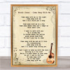 Norah Jones Come Away With Me Song Lyric Vintage Quote Print