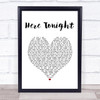 Brett Young Here Tonight White Heart Song Lyric Quote Music Poster Print