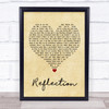Christina Aguilera Reflection Vintage Heart Song Lyric Quote Music Print