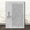 Ella Henderson Yours Grey Rustic Script Song Lyric Quote Music Print