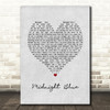 Kelly Groucutt Midnight Blue Grey Heart Song Lyric Quote Music Print