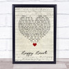 Andy Williams Happy Heart Script Heart Song Lyric Quote Music Print