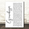 Dave Matthews Gravedigger White Script Song Lyric Quote Music Print