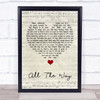 Frank Sinatra All The Way Script Heart Song Lyric Quote Music Print