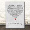 Charlie Puth One Call Away Grey Heart Song Lyric Quote Music Print