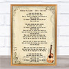 Robbie Williams She's The One Song Lyric Vintage Quote Print