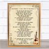 Rod Stewart I Don't Want To Talk About It Song Lyric Vintage Quote Print