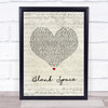 Taylor Swift Blank Space Script Heart Song Lyric Quote Music Print