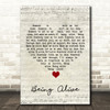 Company OBC Being Alive Script Heart Song Lyric Quote Music Print
