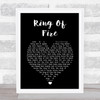 Johnny Cash Ring Of Fire Black Heart Song Lyric Quote Music Print