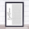 Lady Gaga Bad Romance White Script Song Lyric Quote Music Print