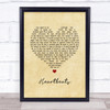 The Knife Heartbeats Vintage Heart Song Lyric Quote Music Print