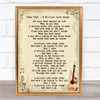 Take That A Million Love Songs Song Lyric Vintage Quote Print