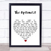 Anathema The Optimist White Heart Song Lyric Quote Music Print