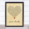 Incubus Love Hurts Vintage Heart Song Lyric Quote Music Print