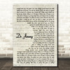 The Who Dr. Jimmy Vintage Script Song Lyric Quote Music Print
