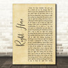 Staind Right Here Rustic Script Song Lyric Quote Music Print