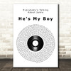 ETAJ He's my boy Vinyl Record Song Lyric Quote Music Print