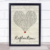 Christina Aguilera Reflection Script Heart Song Lyric Quote Music Print