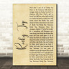 Osborne Brothers Rocky Top Rustic Script Song Lyric Quote Music Print