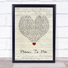 Brett Eldredge Mean To Me Script Heart Song Lyric Quote Music Print