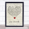 Charles Dumont Les Amants Script Heart Song Lyric Quote Music Print