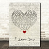 Billie Eilish I Love You Script Heart Song Lyric Quote Music Print