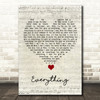 Lauren Daigle Everything Script Heart Song Lyric Quote Music Print