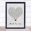 Lionel Richie Stuck On You Grey Heart Song Lyric Quote Music Print
