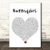 Lucy Spraggan Butterflies White Heart Song Lyric Quote Music Print