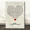 Lucy Spraggan Lighthouse Script Heart Song Lyric Quote Music Print