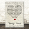 Michael Buble Crazy Love Script Heart Song Lyric Quote Music Print