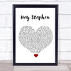 Taylor Swift Hey Stephen White Heart Song Lyric Quote Music Print