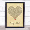 Taylor Swift Long Live Vintage Heart Song Lyric Quote Music Print