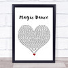 David Bowie Magic Dance White Heart Song Lyric Quote Music Print