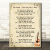 The Verve The Drug Don't Work Song Lyric Vintage Quote Print