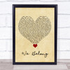 Pat Benatar We Belong Vintage Heart Song Lyric Quote Music Print