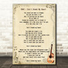UB40 Don't Break My Heart Song Lyric Vintage Quote Print