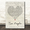 Sam Fender Two People Script Heart Song Lyric Quote Music Print