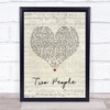 Sam Fender Two People Script Heart Song Lyric Quote Music Print