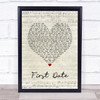 Blink-182 First Date Script Heart Song Lyric Quote Music Print