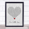 Vance Joy I'm With You Grey Heart Song Lyric Quote Music Print