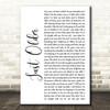 Bon Jovi Just Older White Script Song Lyric Quote Music Print